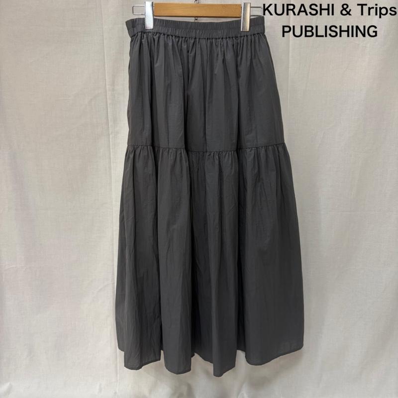古着 USED スカート ロングスカート kurashi&trips publishing ナイロンギャザーデザインスカート 軽量 グレー S S 無地 灰 / グレー / gray レディース USED 古着 中古 50161558