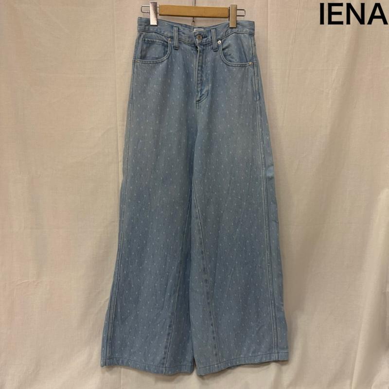 イエナラブークル IENA LA BOUCLE パンツ デニム、ジーンズ ソフトデニムスクウェアドットシルエットパンツ ドット柄 水玉 light blue 36 日本製 36 ドット 水色 / ライトブルー / レディース USED 古着 中古 50161559