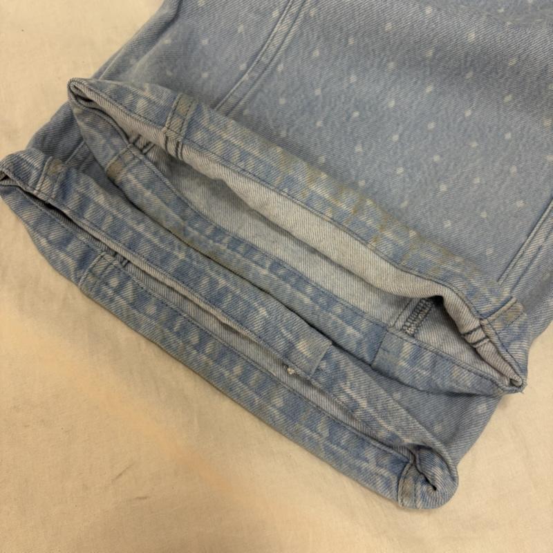 イエナラブークル IENA LA BOUCLE パンツ デニム、ジーンズ ソフトデニムスクウェアドットシルエットパンツ ドット柄 水玉 light blue 36 日本製 36 ドット 水色 / ライトブルー / レディース USED 古着 中古 50161559