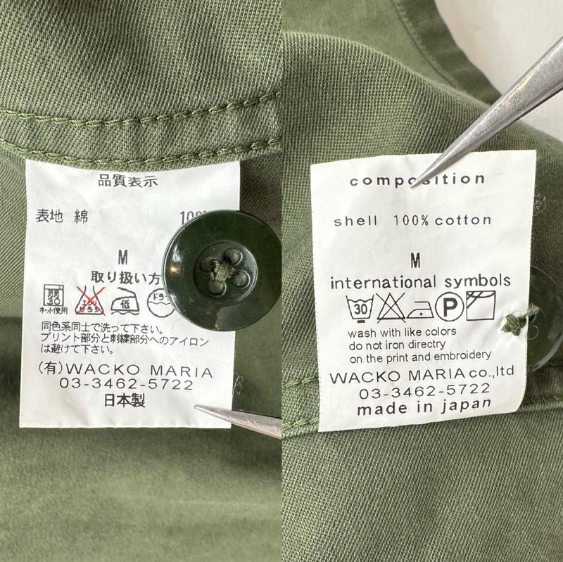 ワコマリア WACKO MARIA ジャケット、上着 ジャンパー、ブルゾン スカル フラワー バックプリント ミリタリー シャツ ジャケット M カーキオリーブ / カーキオリーブ / メンズ USED 古着 中古 50161577