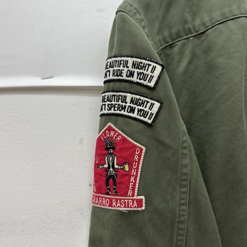 ワコマリア WACKO MARIA ジャケット、上着 ジャンパー、ブルゾン スカル フラワー バックプリント ミリタリー シャツ ジャケット M カーキオリーブ / カーキオリーブ / メンズ USED 古着 中古 50161577