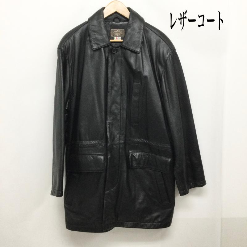 古着 USED コート コート一般 レザーハーフコート　羊革 M 無地 黒 / ブラック / black メンズ USED 古着 中古 50161580