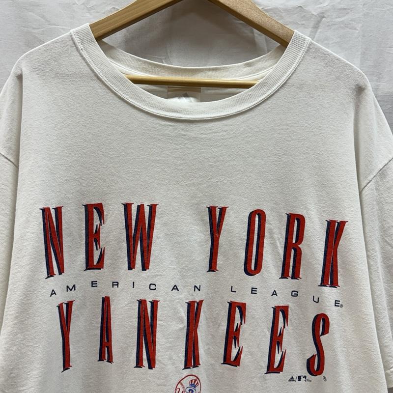 アディダス adidas Tシャツ 半袖 2003年 ニューヨーク ヤンキース ロゴ クルーネック Tシャツ 00s 00年代 YANKEES MLB M 白 / ホワイト / white メンズ USED 古着 中古 50161585