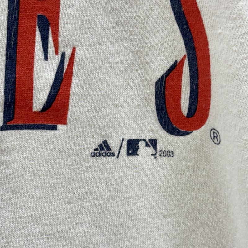 アディダス adidas Tシャツ 半袖 2003年 ニューヨーク ヤンキース ロゴ クルーネック Tシャツ 00s 00年代 YANKEES MLB M 白 / ホワイト / white メンズ USED 古着 中古 50161585