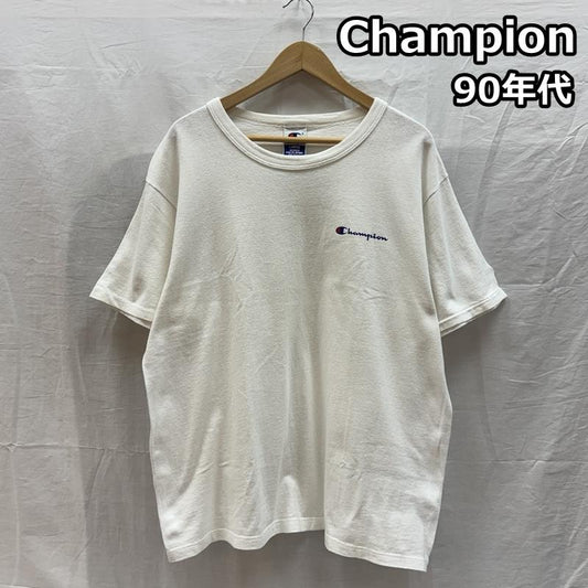 チャンピオン Champion Tシャツ 半袖 90年代 ビンテージ USA製 刺繍タグ 半袖 Tシャツ 90s VINTAGE L 白 / ホワイト / white メンズ USED 古着 中古 50161588