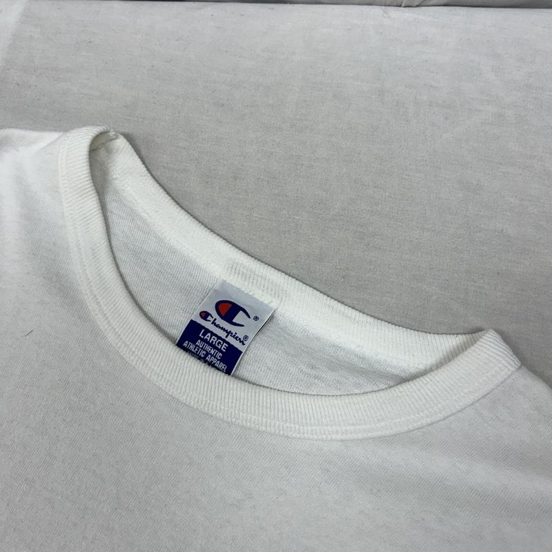 チャンピオン Champion Tシャツ 半袖 90年代 ビンテージ USA製 刺繍タグ 半袖 Tシャツ 90s VINTAGE L 白 / ホワイト / white メンズ USED 古着 中古 50161588