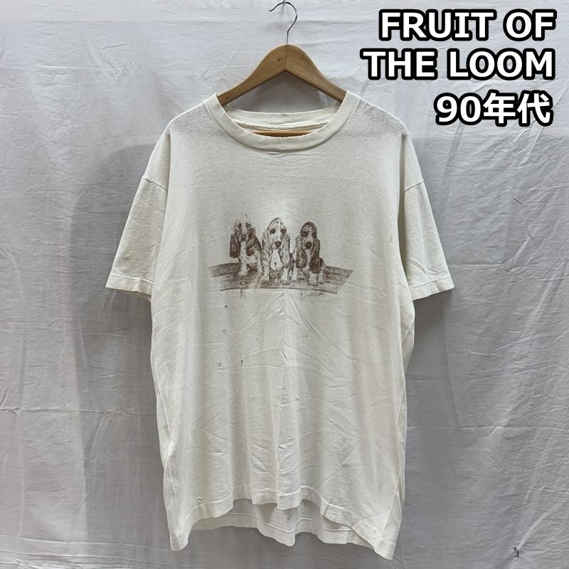 フルーツオブザルーム FRUIT OF THE LOOM Tシャツ 半袖 90年代 ビンテージ USA製 犬 ドッグ プリント Tシャツ 90s VINTAGE XL メンズ USED 古着 中古 50161593
