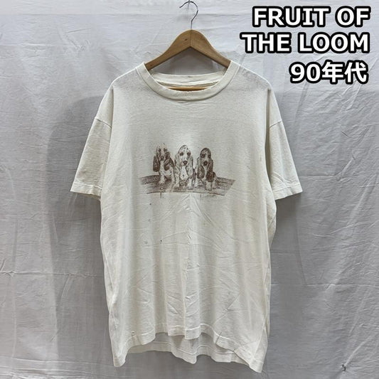 フルーツオブザルーム FRUIT OF THE LOOM Tシャツ 半袖 90年代 ビンテージ USA製 犬 ドッグ プリント Tシャツ 90s VINTAGE XL メンズ USED 古着 中古 50161593