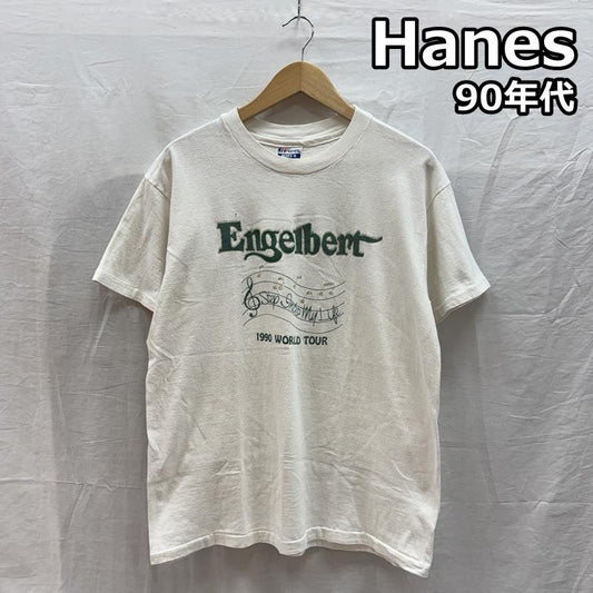 ヘインズ HANES Tシャツ 半袖 Engelbert エンゲルベルト 90年代 ワールドツアー ロゴ バンド Tシャツ バンT 90s VINTAGE L 白 / ホワイト / white メンズ USED 古着 中古 50161595