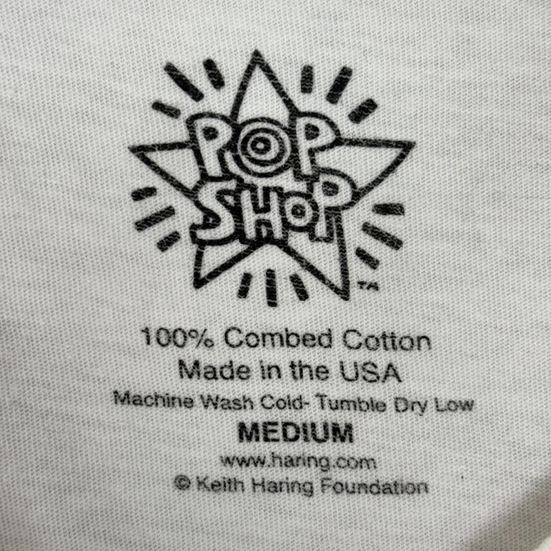 古着 USED Tシャツ 半袖 POP SHOP 00年代 USA製 キースヘリング 星条旗 クルーネック Tシャツ 00s M 白 / ホワイト / white メンズ USED 古着 中古 50161596