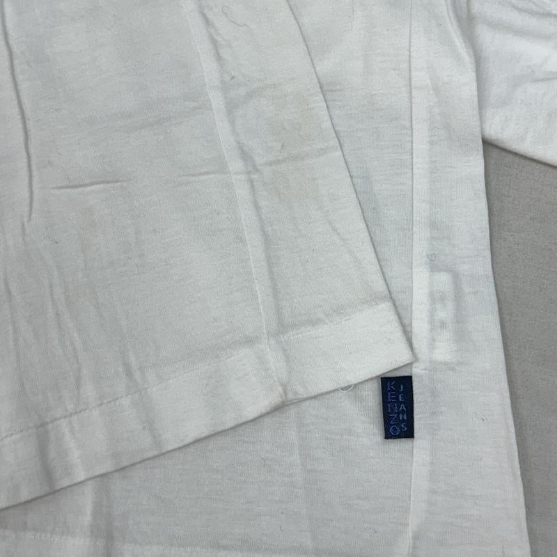 ケンゾージーンズ KENZOJEANS Tシャツ 半袖 バック フラワー ロゴ クルーネック 半袖 Tシャツ FREE 白 / ホワイト / white メンズ USED 古着 中古 50161597