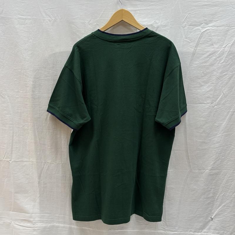 エディーバウアー Eddie Bauer Tシャツ 半袖 90年代 ビンテージ EBTEK パネル切替し Vネック Tシャツ 90s VINTAGE S 緑 / グリーン / green X 白 / ホワイト / white メンズ USED 古着 中古 50161600