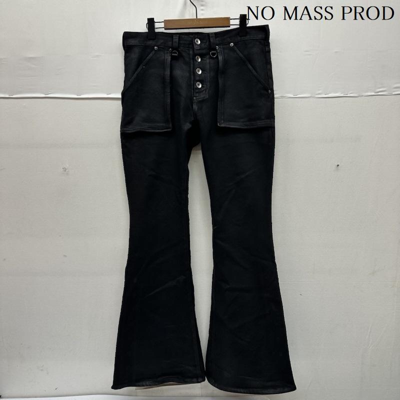古着 USED パンツ デニム、ジーンズ NO MASS PROD ワックス 加工 ボタンフライ フレア デニム パンツ L 黒 / ブラック / black メンズ USED 古着 中古 50161603