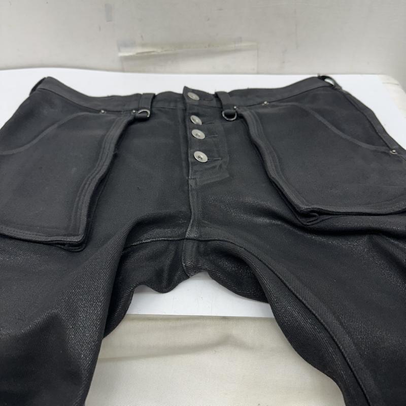 古着 USED パンツ デニム、ジーンズ NO MASS PROD ワックス 加工 ボタンフライ フレア デニム パンツ L 黒 / ブラック / black メンズ USED 古着 中古 50161603