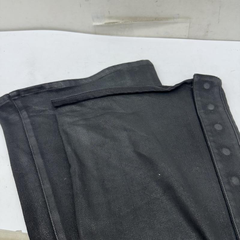 古着 USED パンツ デニム、ジーンズ NO MASS PROD ワックス 加工 ボタンフライ フレア デニム パンツ L 黒 / ブラック / black メンズ USED 古着 中古 50161603