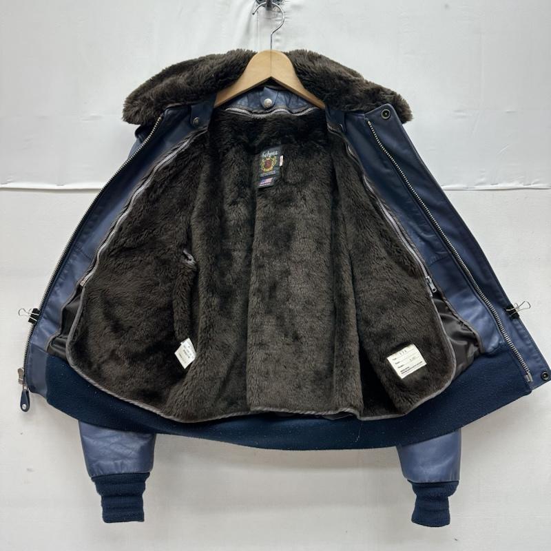 ショット schott ジャケット、上着 レザージャケット USA製 G-1 ボア ライナー フライト レザー ジャケット 674 US 40 紺 / ネイビー / navy メンズ USED 古着 中古 50161606