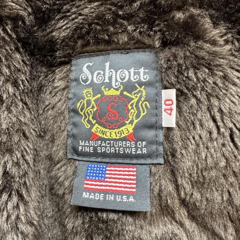ショット schott ジャケット、上着 レザージャケット USA製 G-1 ボア ライナー フライト レザー ジャケット 674 US 40 紺 / ネイビー / navy メンズ USED 古着 中古 50161606