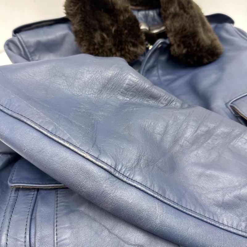 ショット schott ジャケット、上着 レザージャケット USA製 G-1 ボア ライナー フライト レザー ジャケット 674 US 40 紺 / ネイビー / navy メンズ USED 古着 中古 50161606