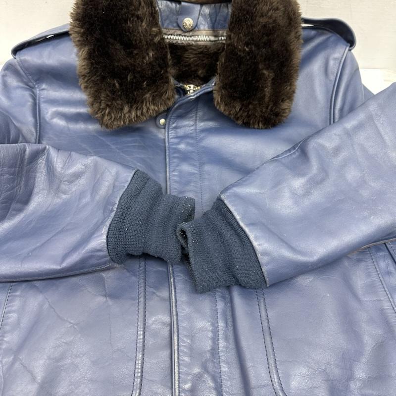 ショット schott ジャケット、上着 レザージャケット USA製 G-1 ボア ライナー フライト レザー ジャケット 674 US 40 紺 / ネイビー / navy メンズ USED 古着 中古 50161606