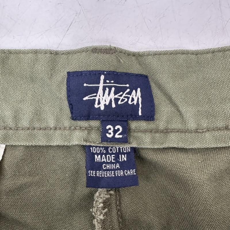 ステューシー STUSSY パンツ ショートパンツ 90s 紺タグ ワーク チノ ハーフ パンツ 32インチ カーキオリーブ / カーキオリーブ / メンズ USED 古着 中古 50161608