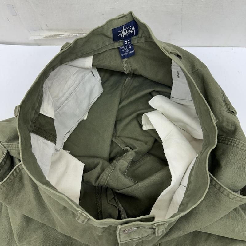 ステューシー STUSSY パンツ ショートパンツ 90s 紺タグ ワーク チノ ハーフ パンツ 32インチ カーキオリーブ / カーキオリーブ / メンズ USED 古着 中古 50161608