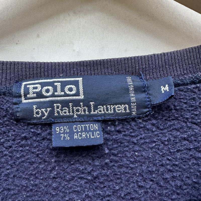 ポロラルフローレン POLO RALPH LAUREN トレーナー 長袖 90s POLO BEAR ポロベア プリント スウェット M 紺 / ネイビー / navy メンズ USED 古着 中古 50161609