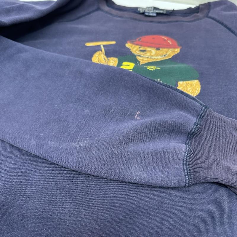 ポロラルフローレン POLO RALPH LAUREN トレーナー 長袖 90s POLO BEAR ポロベア プリント スウェット M 紺 / ネイビー / navy メンズ USED 古着 中古 50161609