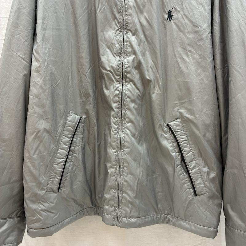 ポロバイラルフローレン Polo by RALPH LAUREN ジャケット、上着 ジャンパー、ブルゾン 2WAY 収納 フード 中綿 ジップアップ ナイロン ジャケット ブルゾン パイピング レザー ポニー 刺繍 L メンズ USED 古着 中古 50161611