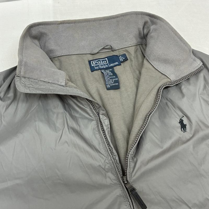 ポロバイラルフローレン Polo by RALPH LAUREN ジャケット、上着 ジャンパー、ブルゾン 2WAY 収納 フード 中綿 ジップアップ ナイロン ジャケット ブルゾン パイピング レザー ポニー 刺繍 L メンズ USED 古着 中古 50161611