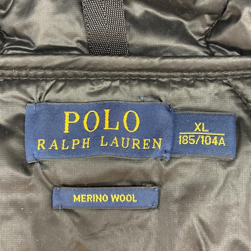 ポロラルフローレン POLO RALPH LAUREN ジャケット、上着 ジャンパー、ブルゾン ナイロン 切替 メリノ ウール リブ ニット ダブルジップ フーデッド ジャケット XL メンズ USED 古着 中古 50161614