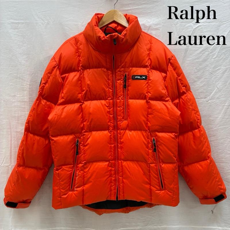 ラルフローレン RALPHLAUREN ジャケット、上着 ダウンジャケット ラバー ロゴ スタンドカラー ジップアップ ダウンジャケット 2WAY 収納 フード L メンズ USED 古着 中古 50161625