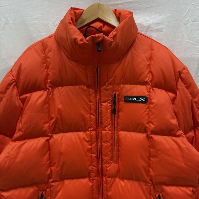 ラルフローレン RALPHLAUREN ジャケット、上着 ダウンジャケット ラバー ロゴ スタンドカラー ジップアップ ダウンジャケット 2WAY 収納 フード L メンズ USED 古着 中古 50161625