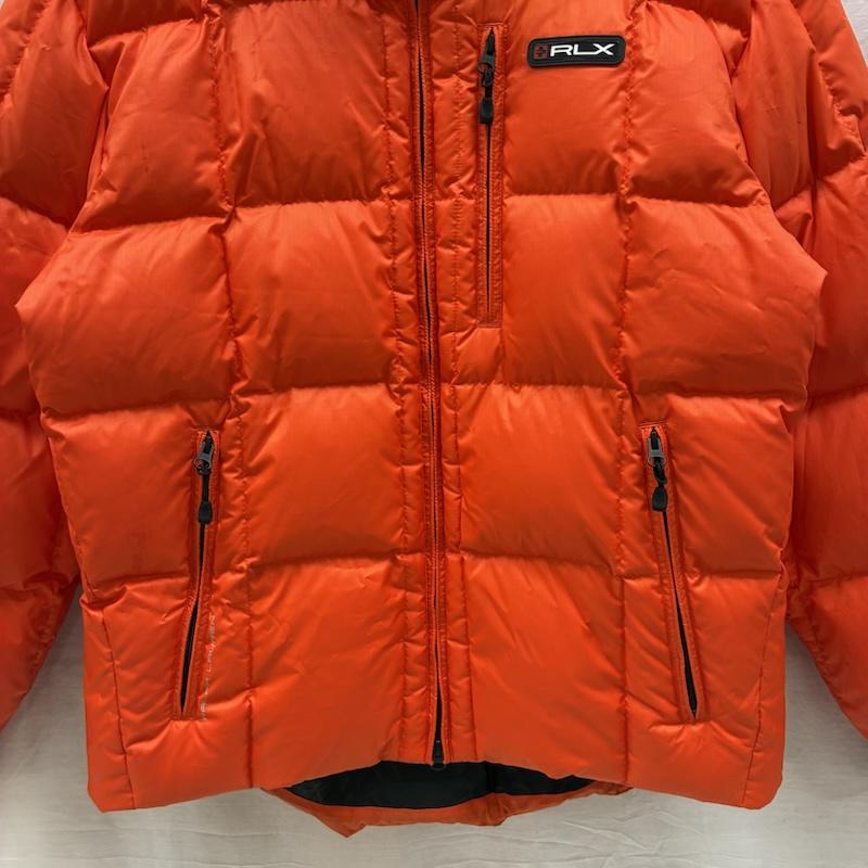 ラルフローレン RALPHLAUREN ジャケット、上着 ダウンジャケット ラバー ロゴ スタンドカラー ジップアップ ダウンジャケット 2WAY 収納 フード L メンズ USED 古着 中古 50161625