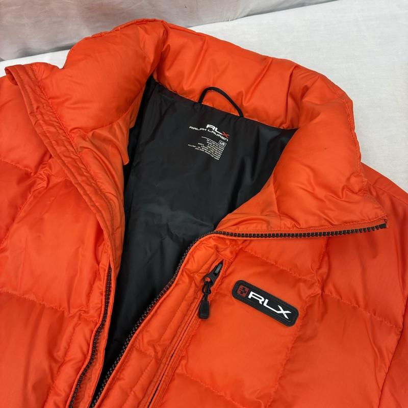 ラルフローレン RALPHLAUREN ジャケット、上着 ダウンジャケット ラバー ロゴ スタンドカラー ジップアップ ダウンジャケット 2WAY 収納 フード L メンズ USED 古着 中古 50161625