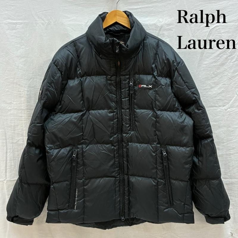 ラルフローレン RALPHLAUREN ジャケット、上着 ダウンジャケット ラバー ロゴ スタンドカラー ジップアップ ダウンジャケット 2WAY 収納 フード L メンズ USED 古着 中古 50161627