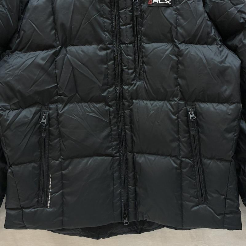 ラルフローレン RALPHLAUREN ジャケット、上着 ダウンジャケット ラバー ロゴ スタンドカラー ジップアップ ダウンジャケット 2WAY 収納 フード L メンズ USED 古着 中古 50161627