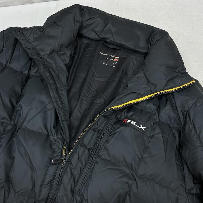 ラルフローレン RALPHLAUREN ジャケット、上着 ダウンジャケット ラバー ロゴ スタンドカラー ジップアップ ダウンジャケット 2WAY 収納 フード L メンズ USED 古着 中古 50161627