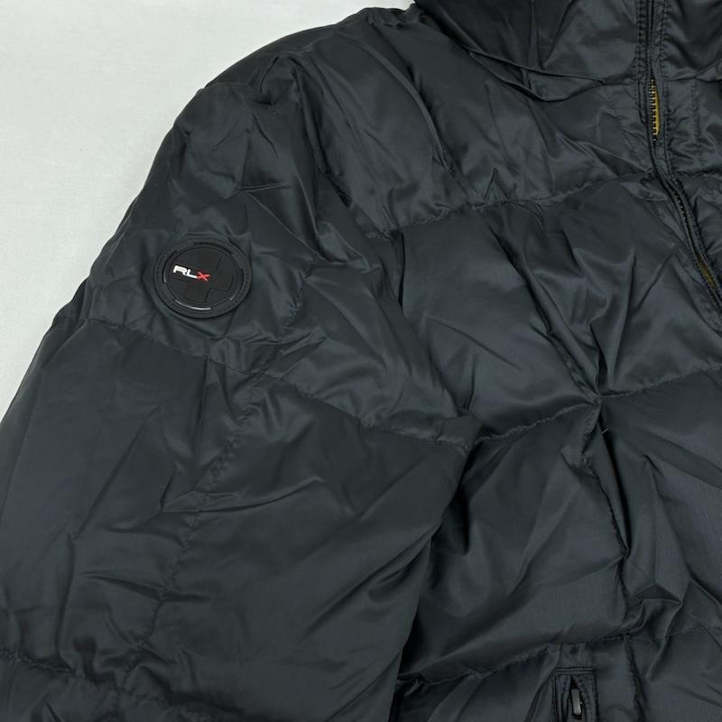 ラルフローレン RALPHLAUREN ジャケット、上着 ダウンジャケット ラバー ロゴ スタンドカラー ジップアップ ダウンジャケット 2WAY 収納 フード L メンズ USED 古着 中古 50161627