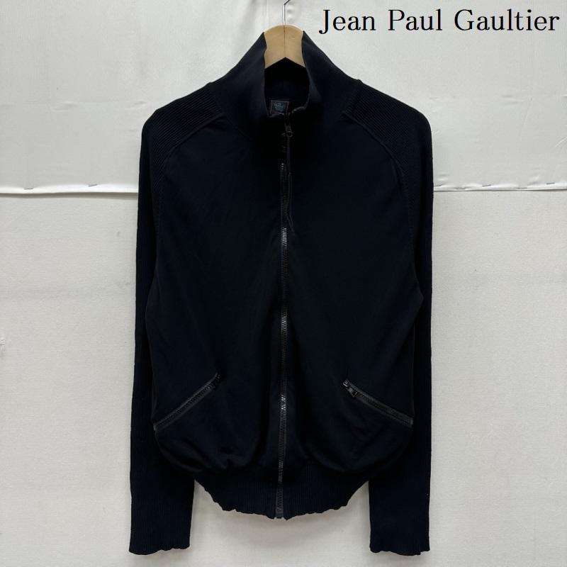 ジャンポールゴルチエ Jean Paul Gaultier ジャケット、上着 ジャンパー、ブルゾン CLASSIQUE ハイネック ジップ シアー パワーネット ニット トラック ジャケット 48 黒 / ブラック / black レディース USED 古着 中古 50161633