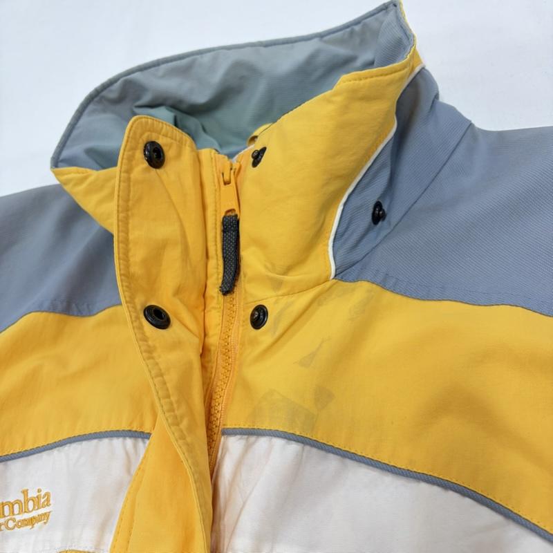 コロンビア Columbia ジャケット、上着 ジャンパー、ブルゾン 00s ハイネック マウンテンパーカー ナイロンジャケット フルジップ ジップアップ M ワンポイント X ロゴ、文字 X 刺繍 黄 / イエロー / yellow X 灰 / グレー / gray メンズ USED 古着 中古 50161634