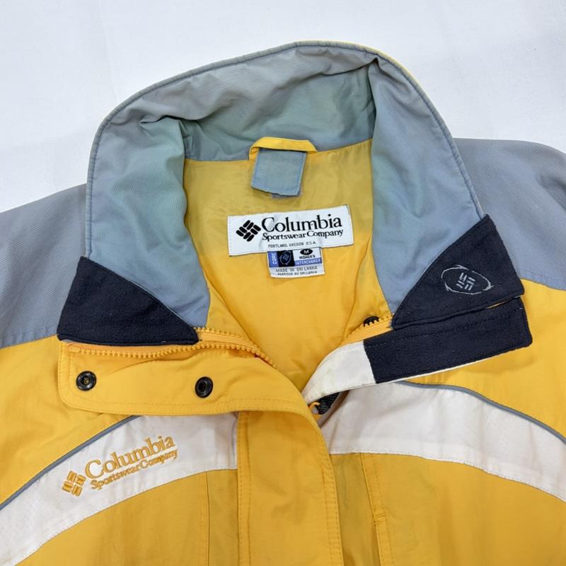 コロンビア Columbia ジャケット、上着 ジャンパー、ブルゾン 00s ハイネック マウンテンパーカー ナイロンジャケット フルジップ ジップアップ M ワンポイント X ロゴ、文字 X 刺繍 黄 / イエロー / yellow X 灰 / グレー / gray メンズ USED 古着 中古 50161634