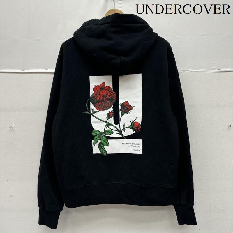 アンダーカバー UNDERCOVER パーカー 長袖 RITA U ロゴ 薔薇 プリント パーカー 19FW UR-04 1 黒 / ブラック / black メンズ USED 古着 中古 50161636