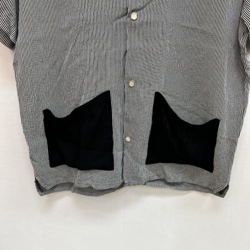 古着 USED シャツ、ブラウス 半袖 COUNTER ACTION ヒッコリー ストライプ 開襟シャツ ロカビリー M 紺 / ネイビー / navy メンズ USED 古着 中古 50161643