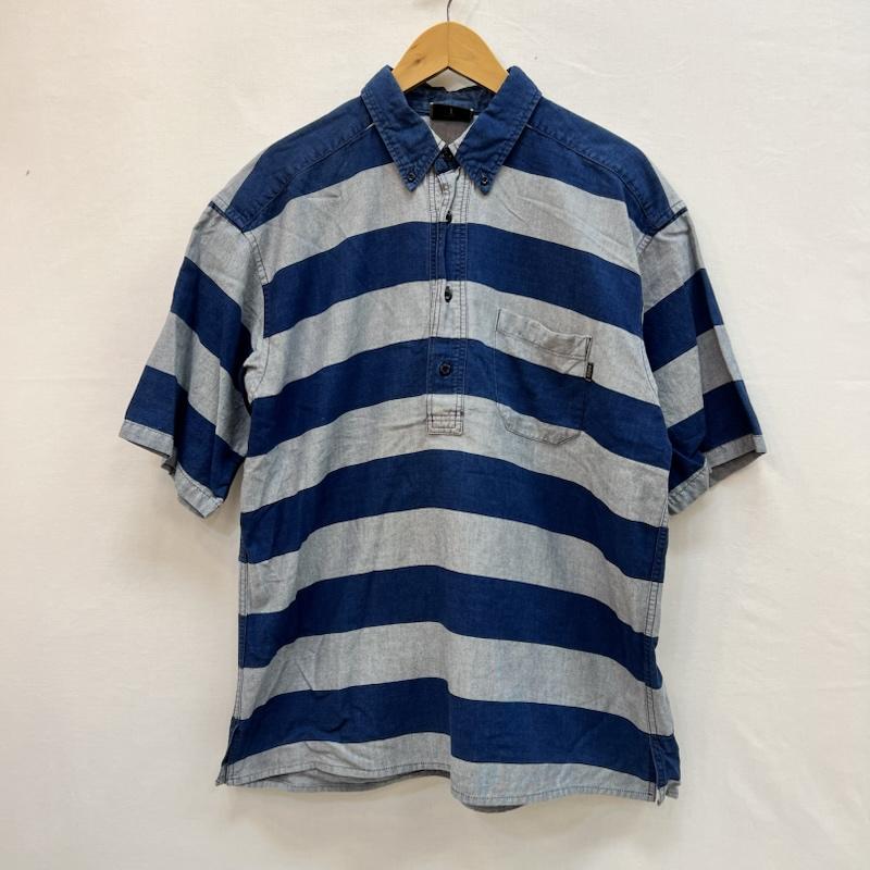 ヒステリックグラマー HYSTERIC GLAMOUR シャツ、ブラウス 半袖 00s ボーダー プルオーバー シャツ y2k L 紺 / ネイビー / navy X 灰 / グレー / gray メンズ USED 古着 中古 50161644