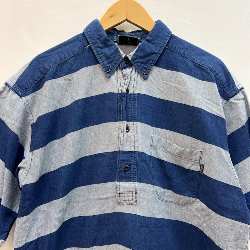 ヒステリックグラマー HYSTERIC GLAMOUR シャツ、ブラウス 半袖 00s ボーダー プルオーバー シャツ y2k L 紺 / ネイビー / navy X 灰 / グレー / gray メンズ USED 古着 中古 50161644