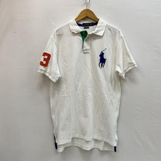 ポロラルフローレン POLO RALPH LAUREN ポロシャツ 半袖 ビッグポニー ナンバリング ポロシャツ L 白 / ホワイト / white メンズ USED 古着 中古 50161647