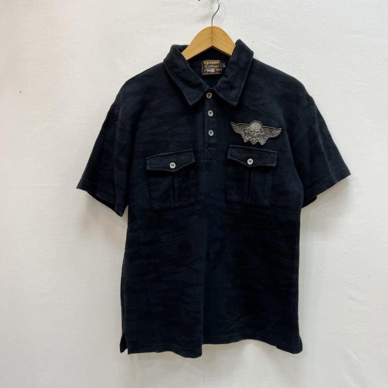 ヴァンソン VANSON ポロシャツ 半袖 スカル カモフラ ポロシャツ L メンズ USED 古着 中古 50161650
