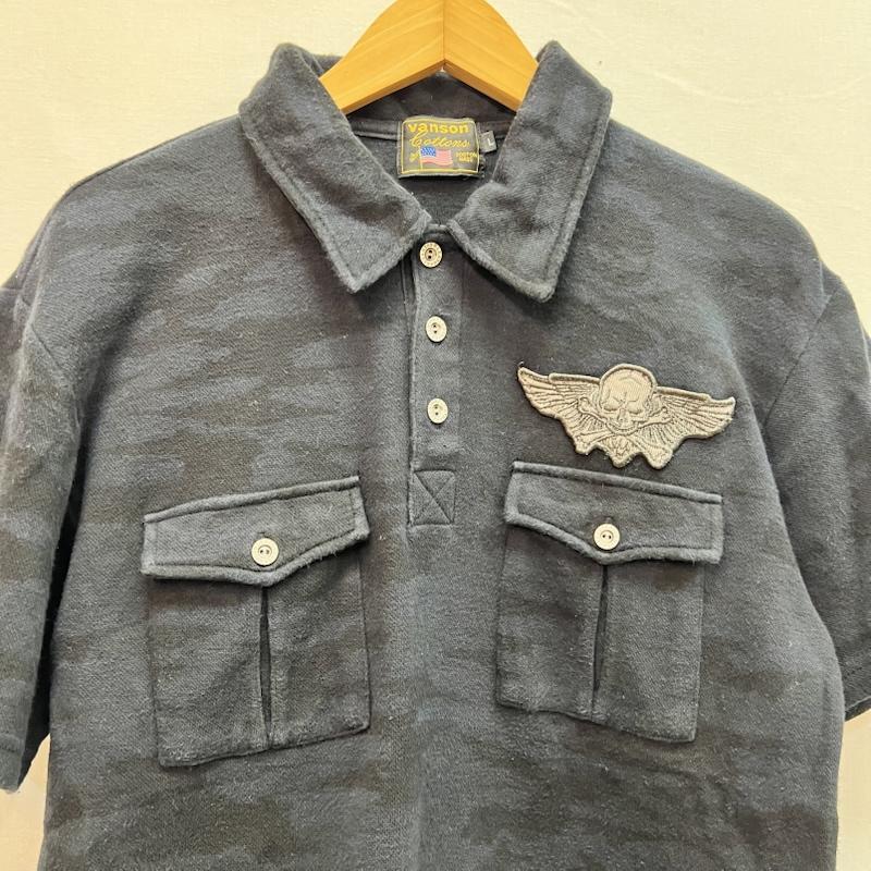 ヴァンソン VANSON ポロシャツ 半袖 スカル カモフラ ポロシャツ L メンズ USED 古着 中古 50161650