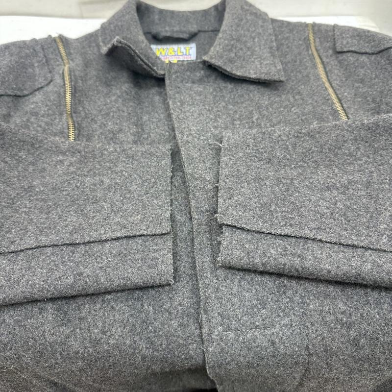 ウォルト W&LT ジャケット、上着 ジャンパー、ブルゾン 90s イタリア製 Walter Van Beirendonck ジップ デザイン ウール ハーフ コート L 灰 / グレー / gray メンズ USED 古着 中古 50161663