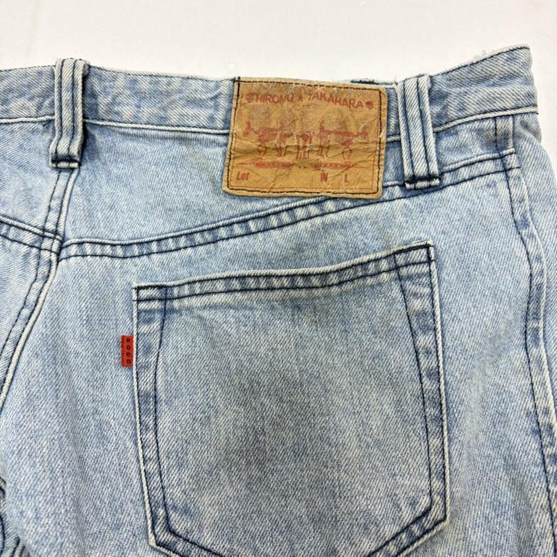 ロエン ROEN パンツ デニム、ジーンズ 初期 レースアップ フレアデニム HIROMU TAKAHARA スター 刺繍 Y2K ヴィンテージ 2 ダメージ加工 水色 / ライトブルー / メンズ USED 古着 中古 50161667